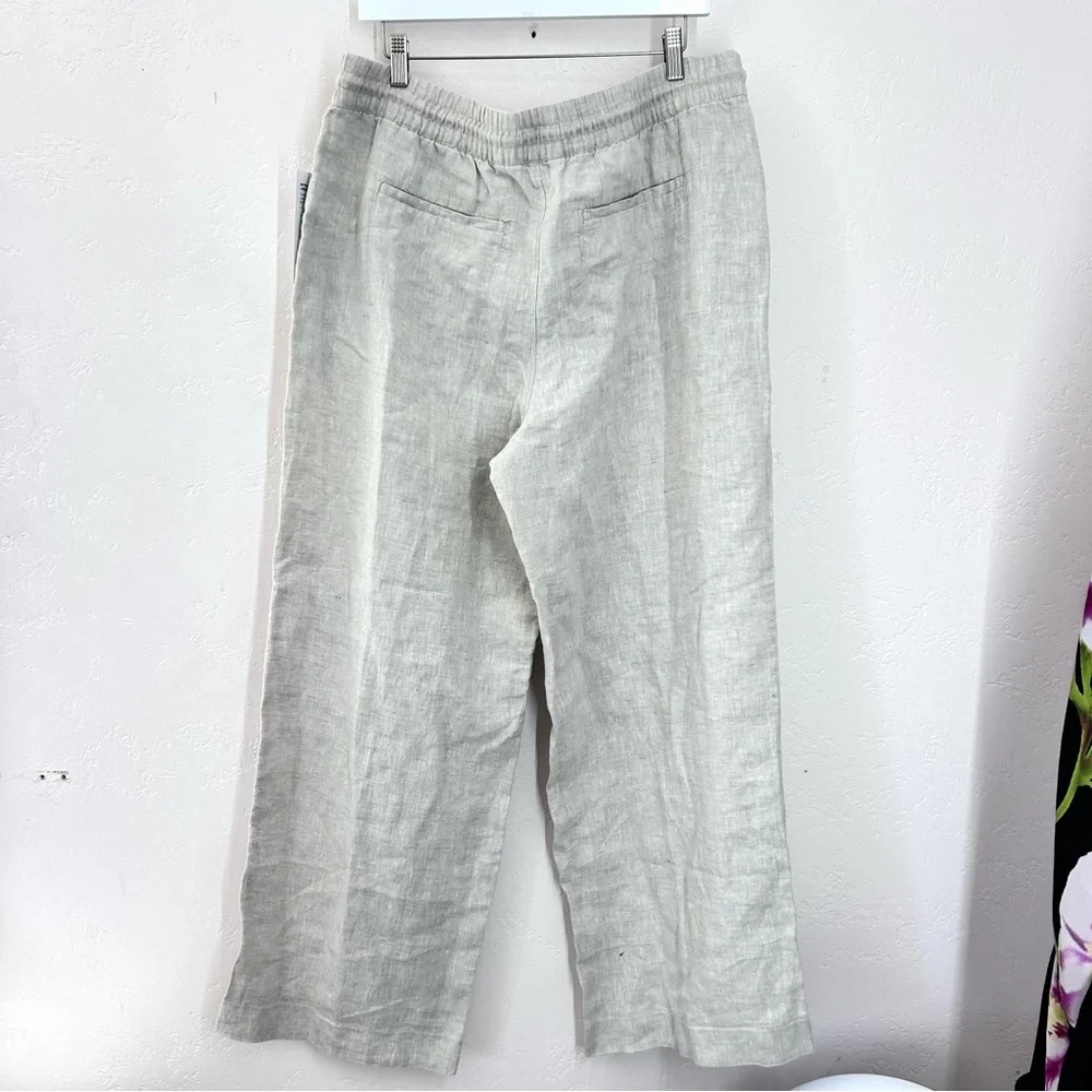 Athelta Retreat 100% Linen High Rise Wide Leg Pant Natural Size XL NWT - Picture 6 of 11